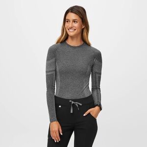 Figs Salta Seamless Under Scrubs Shirt Women's M Gray Long Sleeve Base Tee